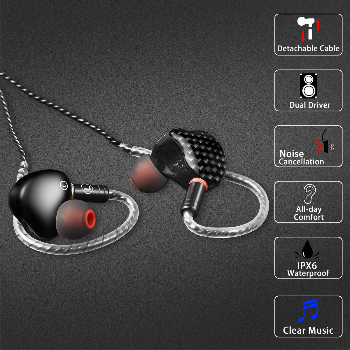 DCMEKA A09 with detachable MMCX cable for easy upgrades.