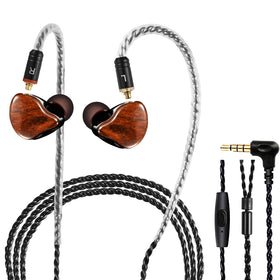 DCMEKA A09 wood grain IEM front view for premium aesthetics and sound.