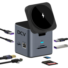 DCV dock stand 4K HDMI for crisp external display and multi-monitor setup.