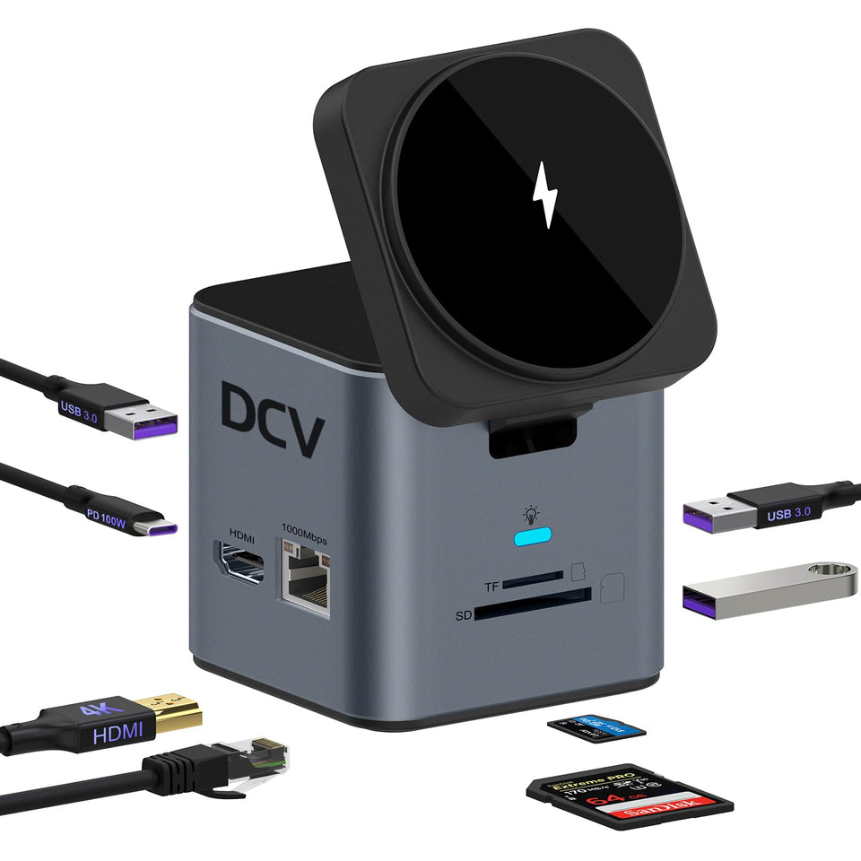 DCV dock stand 4K HDMI for crisp external display and multi-monitor setup.