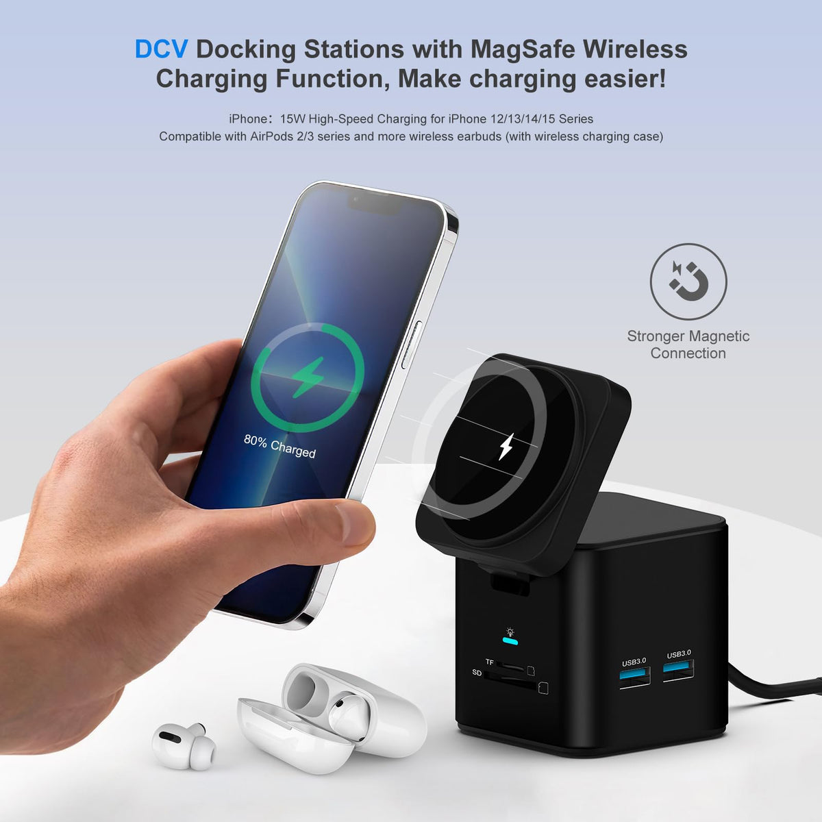 DCV USB C Docking with 1Gbps Ethernet for stable wired internet