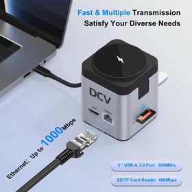 DCV USB C Docking Station SD/TF reader enables quick photo transfers to your laptop