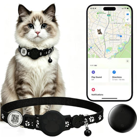 DCZSDJT front view of smart collar showing compact tracker, clear for quick identification and safety