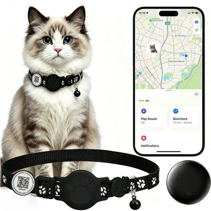 DCZSDJT front view of smart collar showing compact tracker, clear for quick identification and safety
