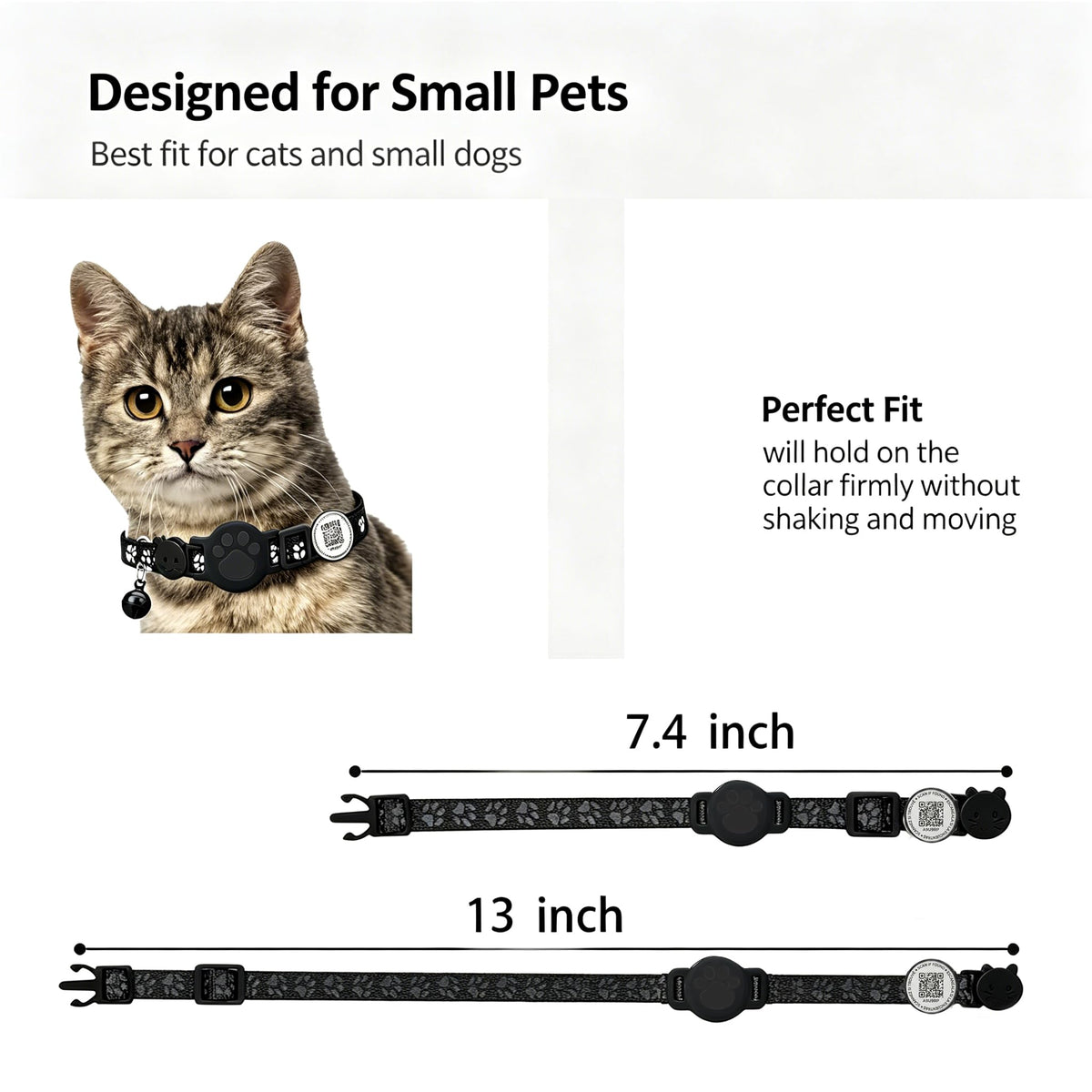 DCZSDJT smart collar on an outdoor cat in grass highlighting durable design and roaming confidence