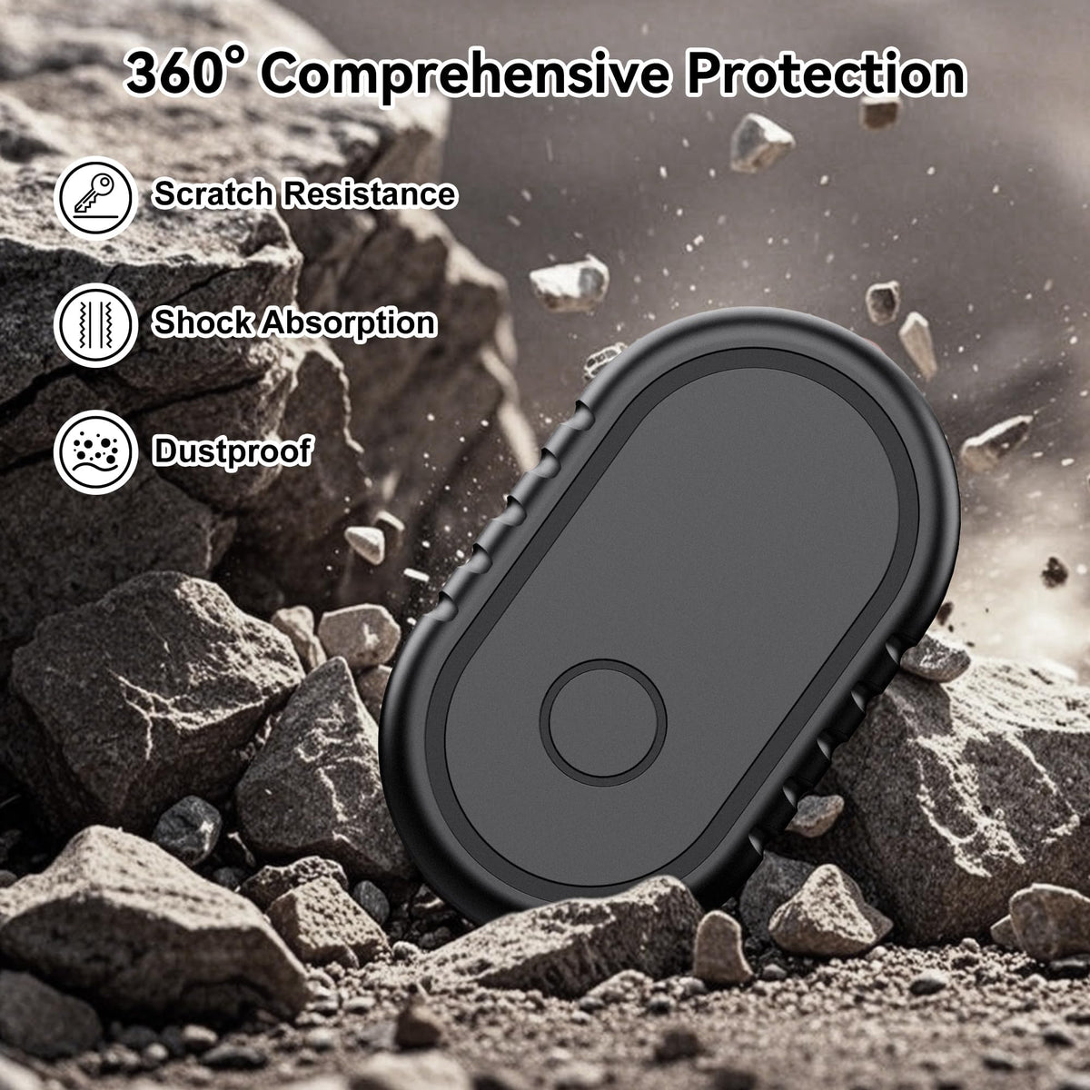 DDJ SmartTag 2 next to a coin for scale showing compact protective size