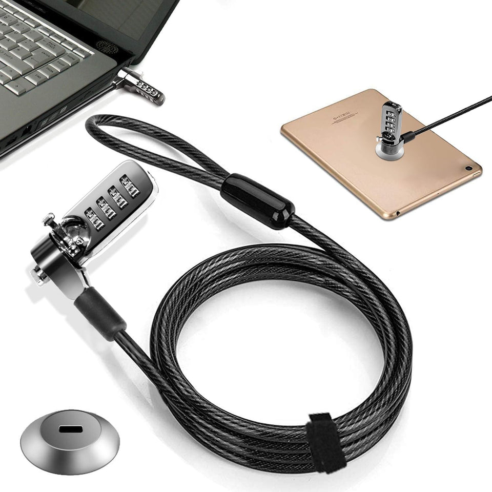 DDONG laptop lock with adhesive slot plate securing device