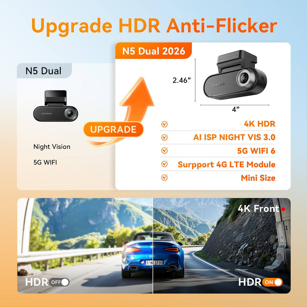 ddpai N5 Dual parking radar detection example showing motion-triggered recordings