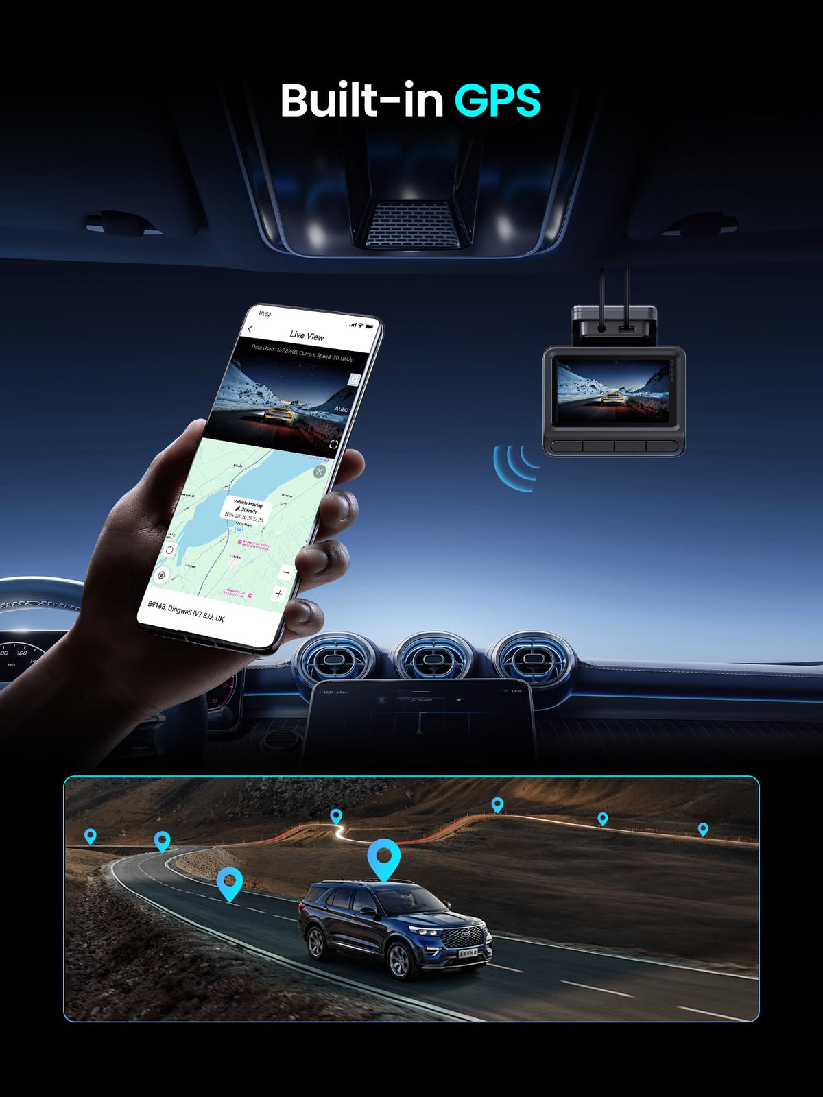 DDPAI Z50 Pro loop recording with 64GB card ensures continuous evidence.