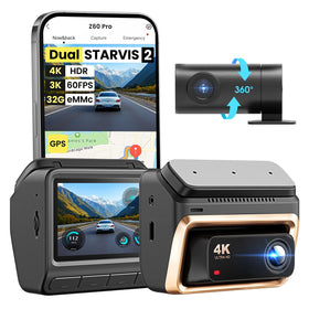 DDPAI Z60 Pro front 4K dashcam captures high-detail daytime and night footage.