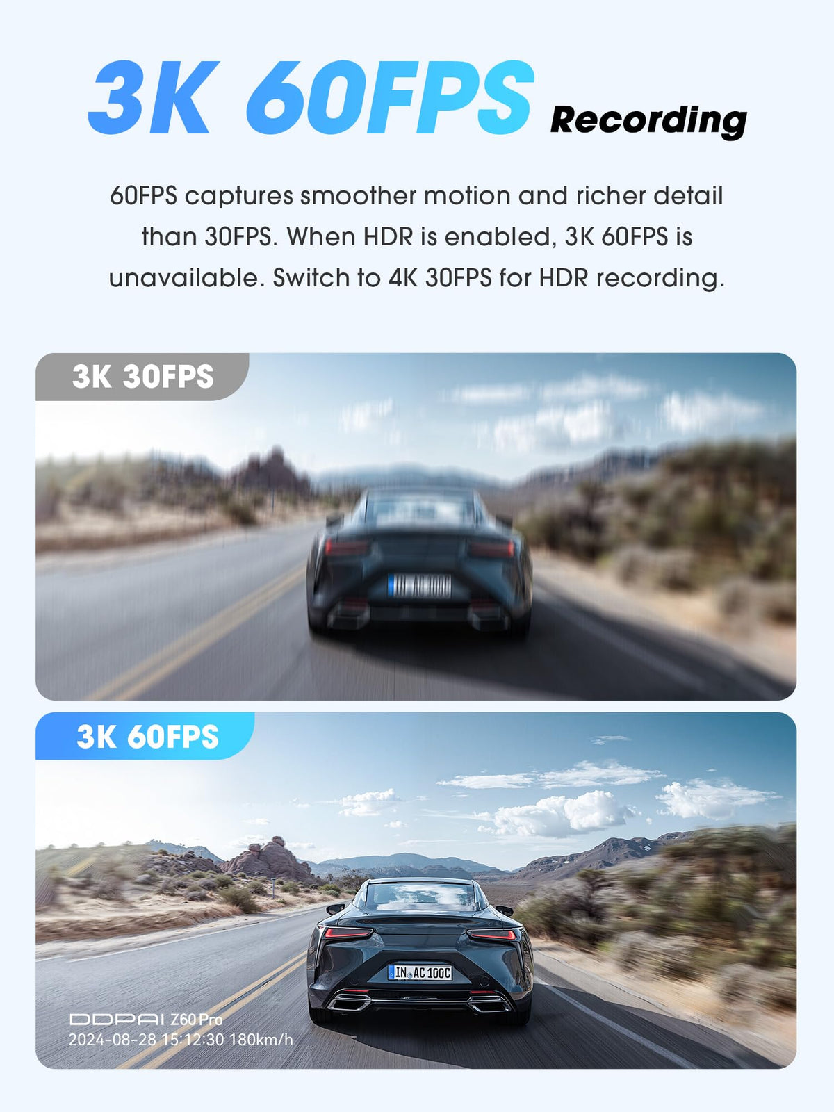 DDPAI Z60 Pro rear IMX662 sensor for balanced footage
