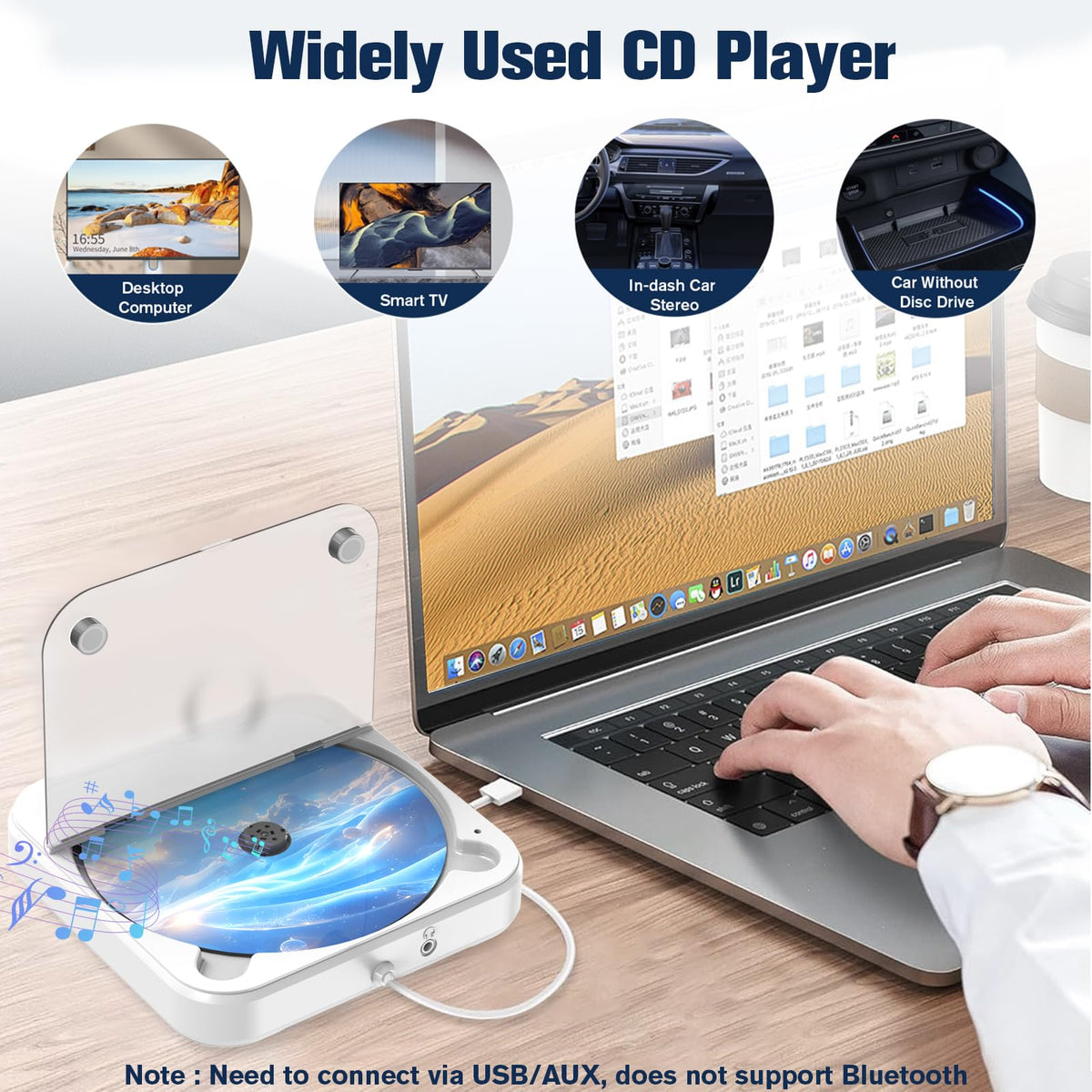 DDup wide compatibility close-up shows MP3/WAV playback versatility.
