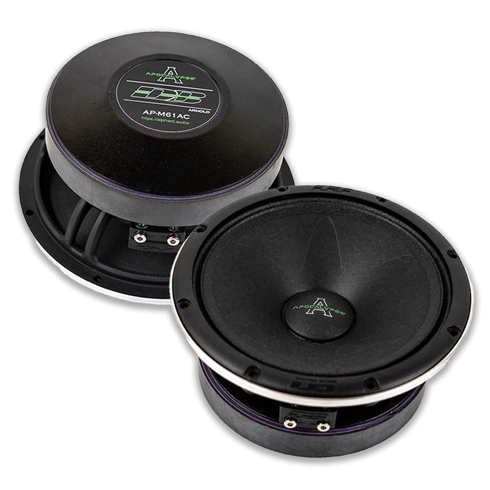Deaf Bonce AP-M61AC pair midrange in-car speakers delivering clear vocal mids.