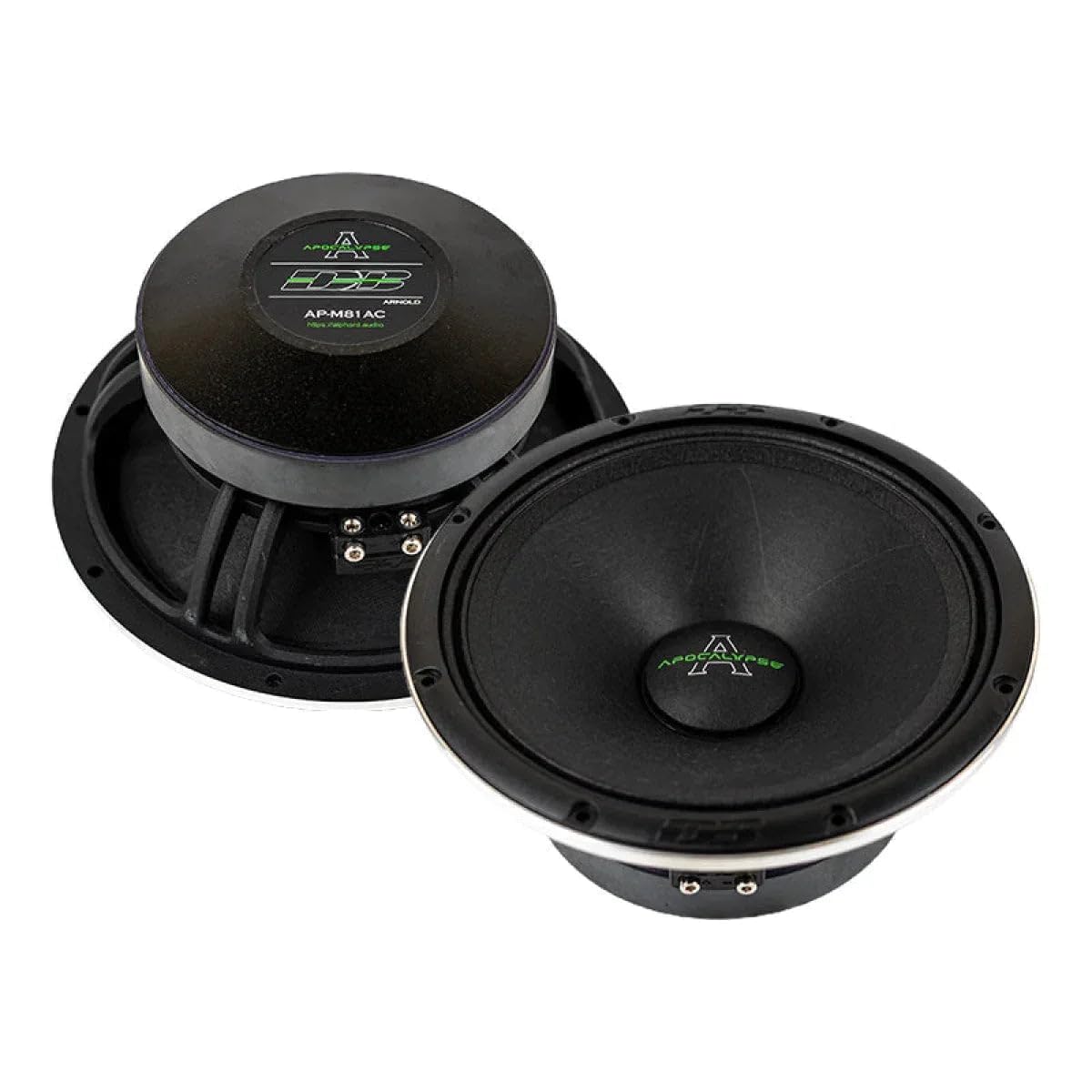 Deaf Bonce Apocalypse 8in speaker side profile highlights slim depth for dashboard fit