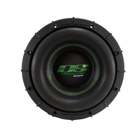 Deaf Bonce Apocalypse 8in subwoofer dual voice coils detail emphasizes wiring flexibility for versatile setups