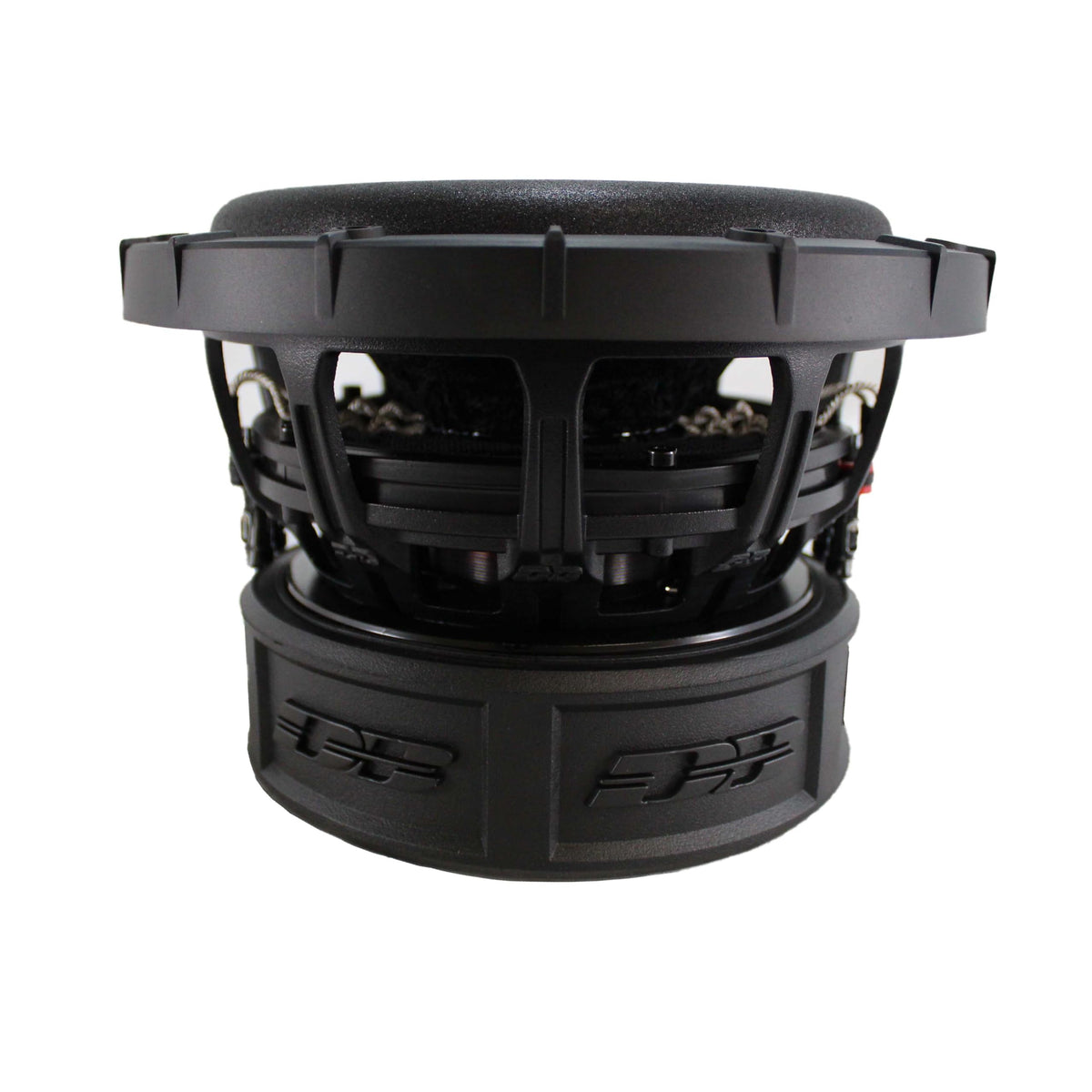 Deaf Bonce Apocalypse 8in subwoofer ferrite magnet close-up highlights sturdy sound reproduction