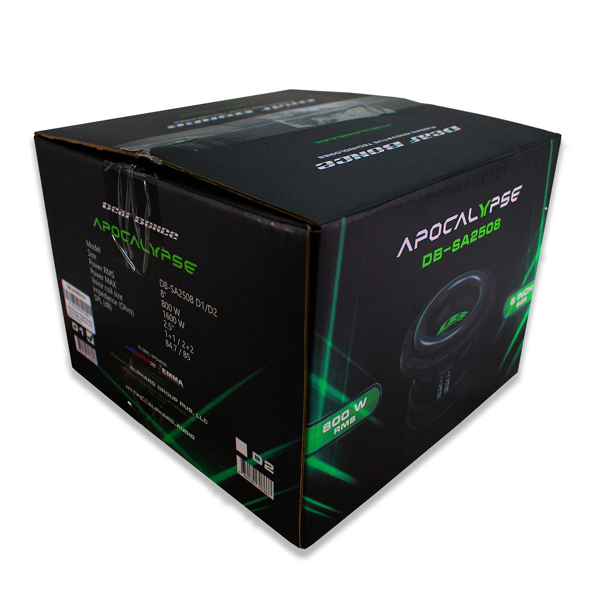 Deaf Bonce Apocalypse 8in subwoofer trunk setup shows powerful bass on the move