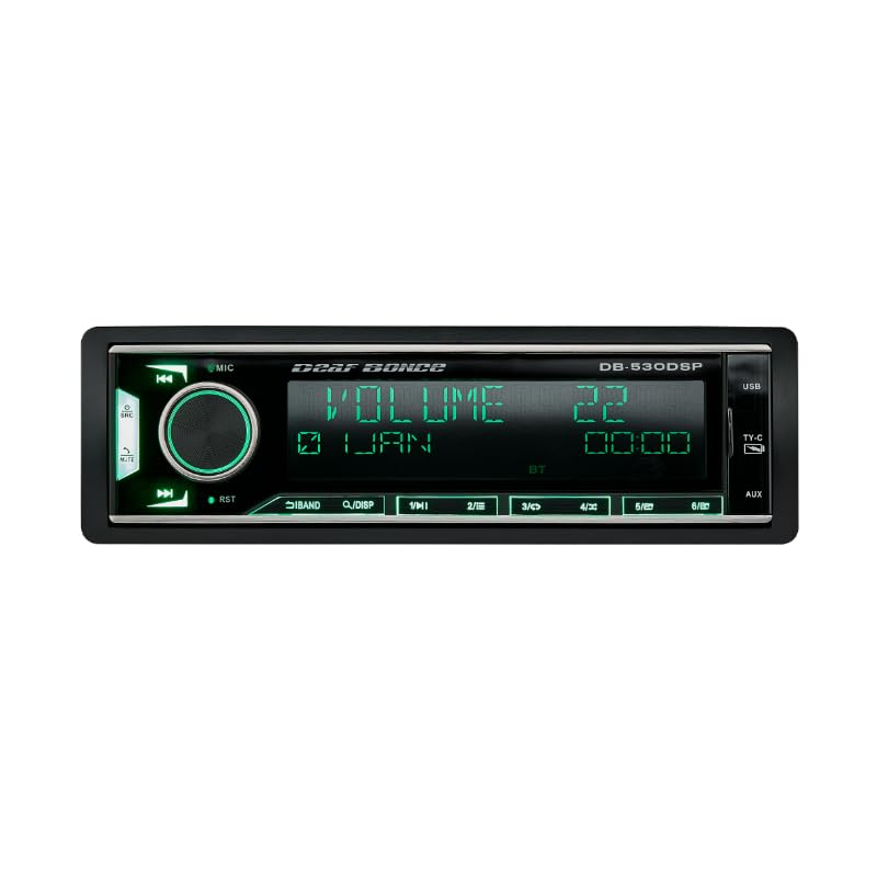 Deaf Bonce DB-530DSP display shows a clear DSP interface for precise tuning.