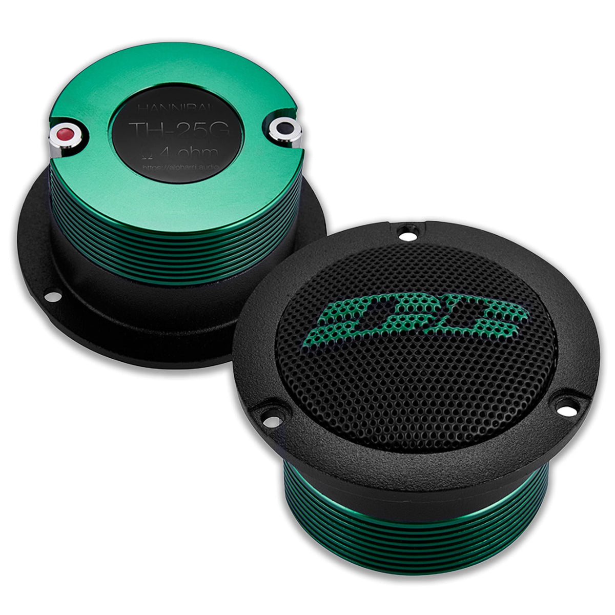 Deaf Bonce Hannibal tweeters pair with titanium dome for crisp highs.