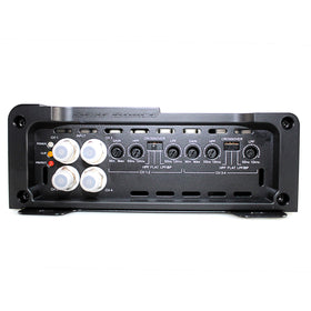 Deaf Bonce Machete Fight Amplifier back panel with RCA and speaker outputs for versatile wiring.