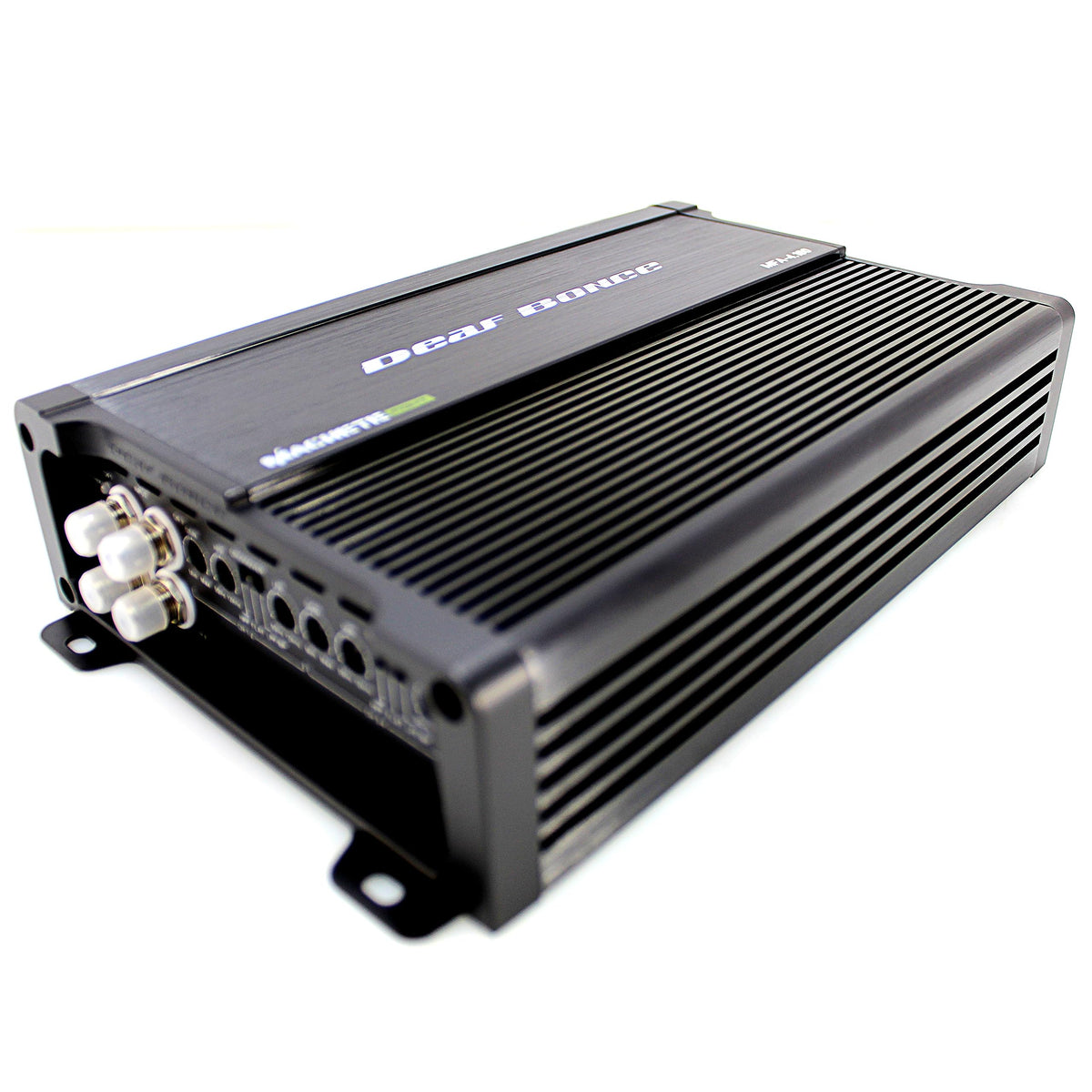 Deaf Bonce Machete Fight Amplifier front view, compact power for upgraded car audio.