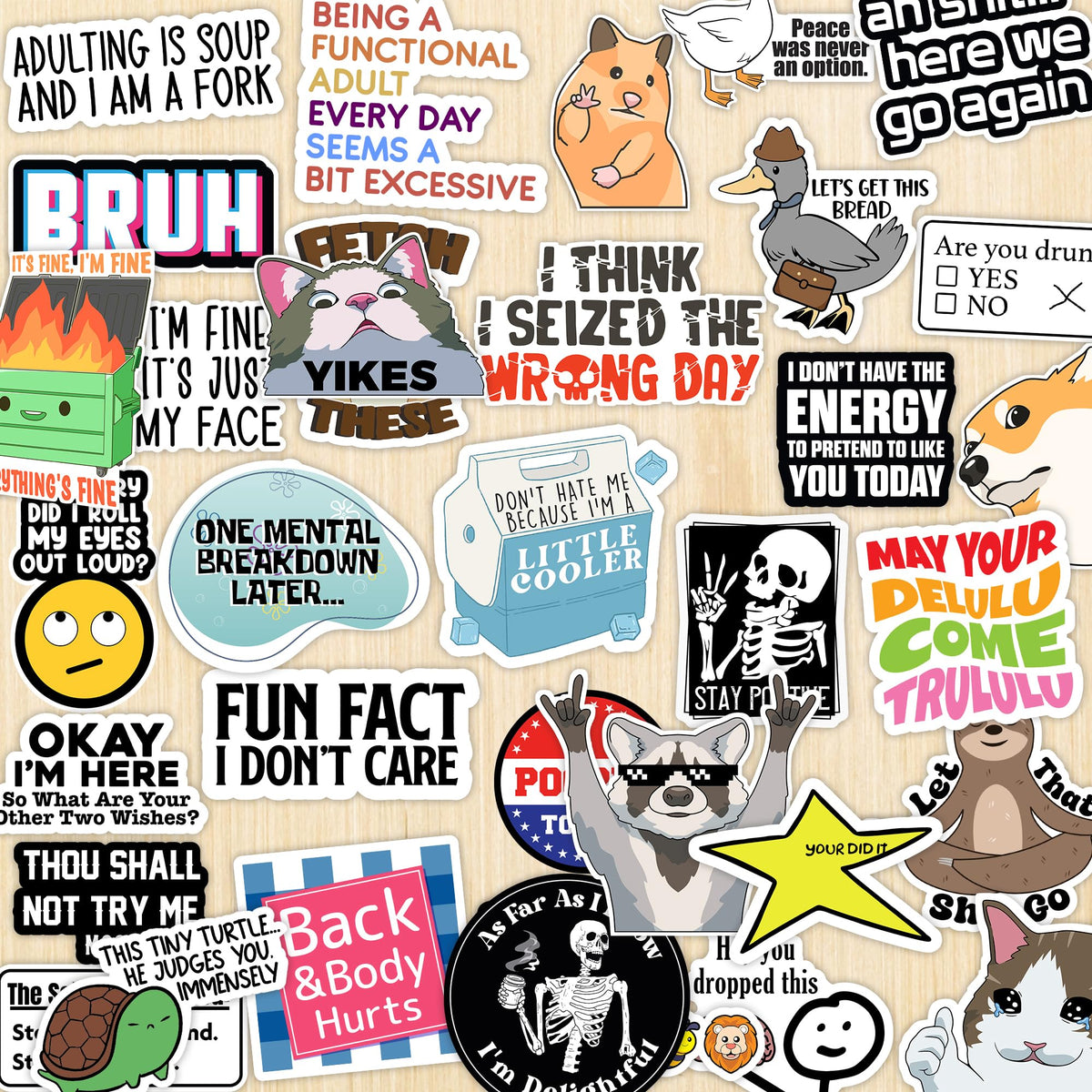 Debinolo 203 funny stickers on helmets personalize gear with durable print.