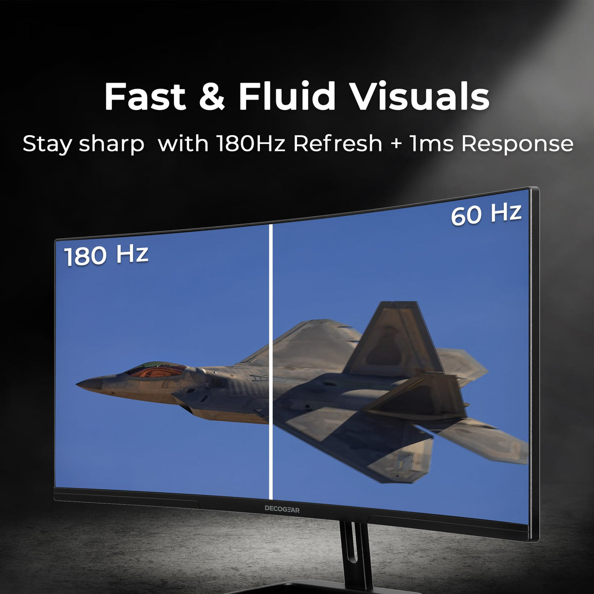 Deco Gear 34 monitor connectivity with dual HDMI and DisplayPort.