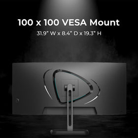 Deco Gear 34 curved gaming monitor in action on a desk setup.