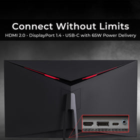 Deco Gear 39-inch curved monitor offers HDMI 2.0 and DP 1.4 ports for flexible setup.