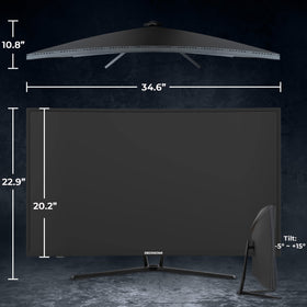 Deco Gear 39-inch curved monitor with VESA compatibility for easy mounting.