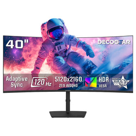 Deco Gear 40 curved 5K2K monitor delivers expansive clarity for multitasking.