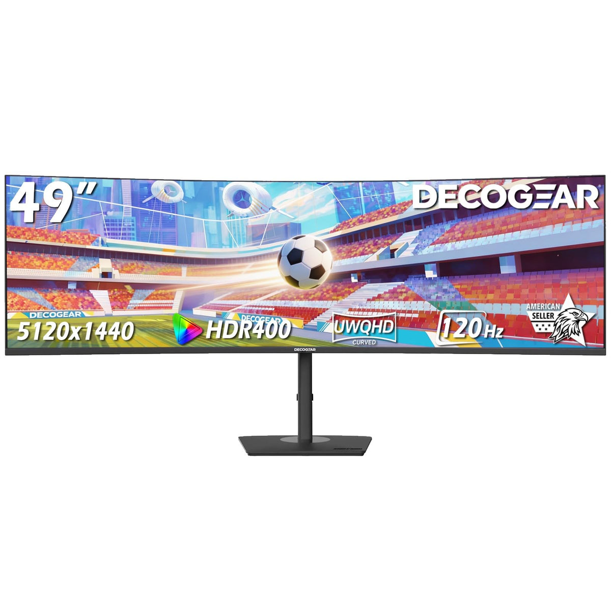 Deco Gear 49 inch curved ultrawide monitor for immersive multitasking