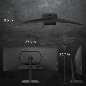 Deco Gear built-in speakers provide convenient desk audio.