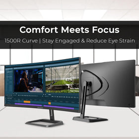 Deco Gear curved VA panel 1500R enhances focus during long work sessions