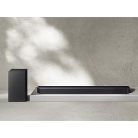 Deco Gear HDMI cable packaging beside soundbar for reliable connections