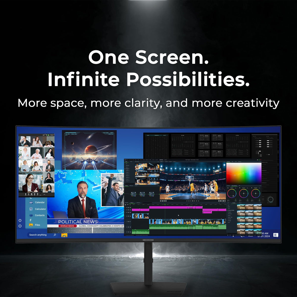 Deco Gear Nano IPS brilliance delivers accurate colors for editing.