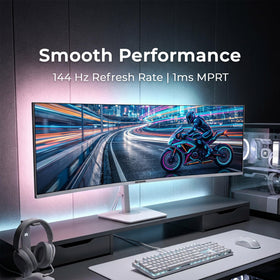 Deco Gear white design desk setup enhances workspace aesthetics