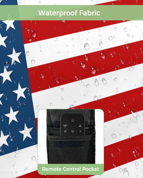 DecorLovee back pocket detail with remote inside for easy access and protection