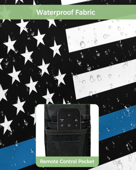 DecorLovee rear pocket holding remotes for convenient protected storage