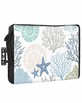DecorLovee front view of coastal TV cover showing full weatherproof protection