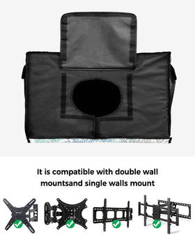 DecorLovee mounted TV with cover in patio setting for stylish outdoor protection
