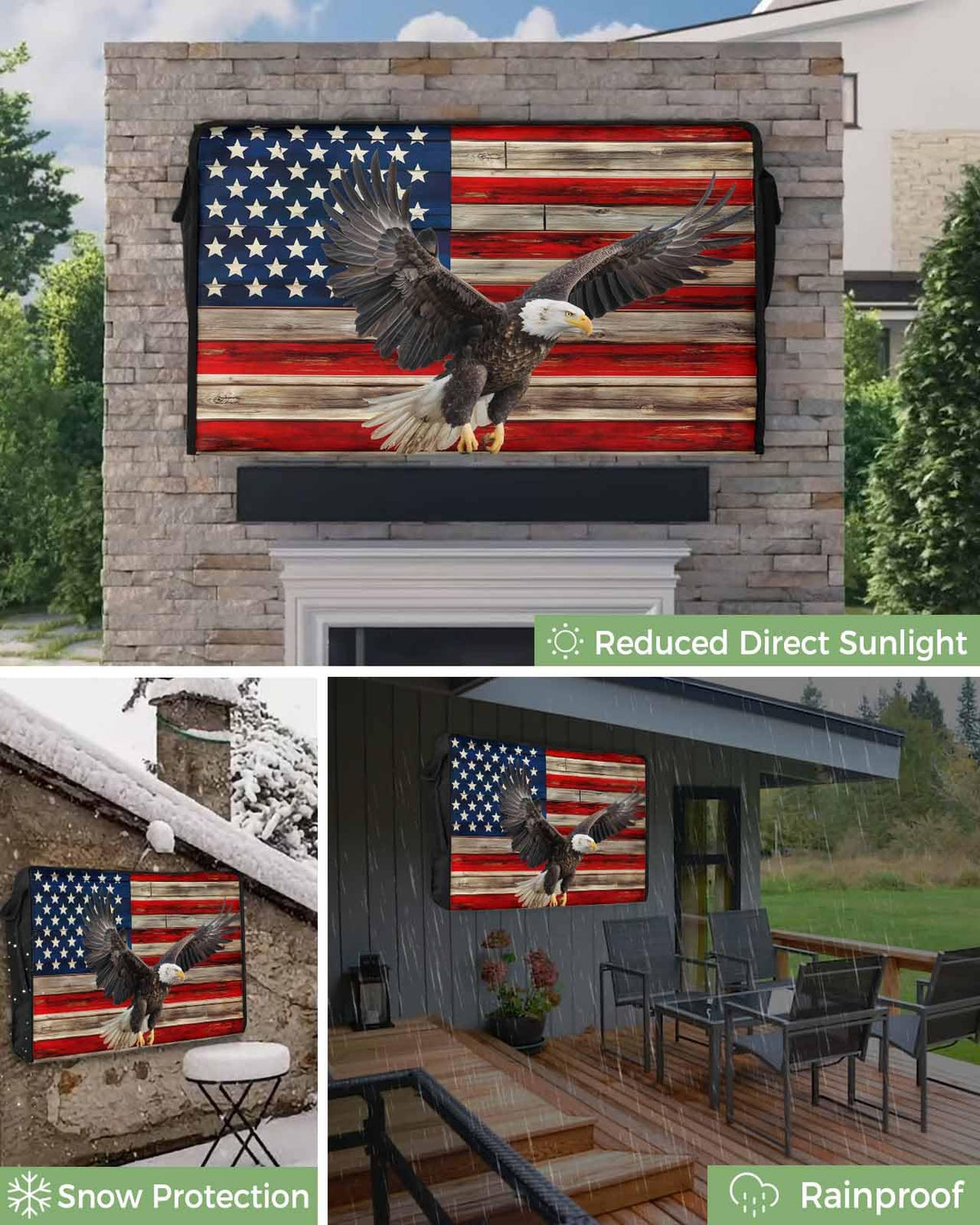 DecorLovee 68 x 42 x 4.5 inch fit for 70-75 inch TVs with easy mounting.