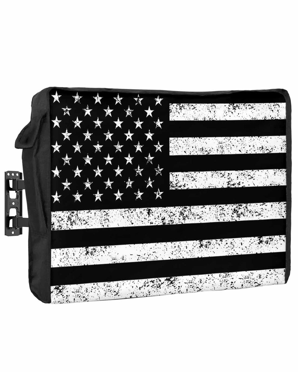 DecorLovee front view showing black vintage American flag and full screen protection