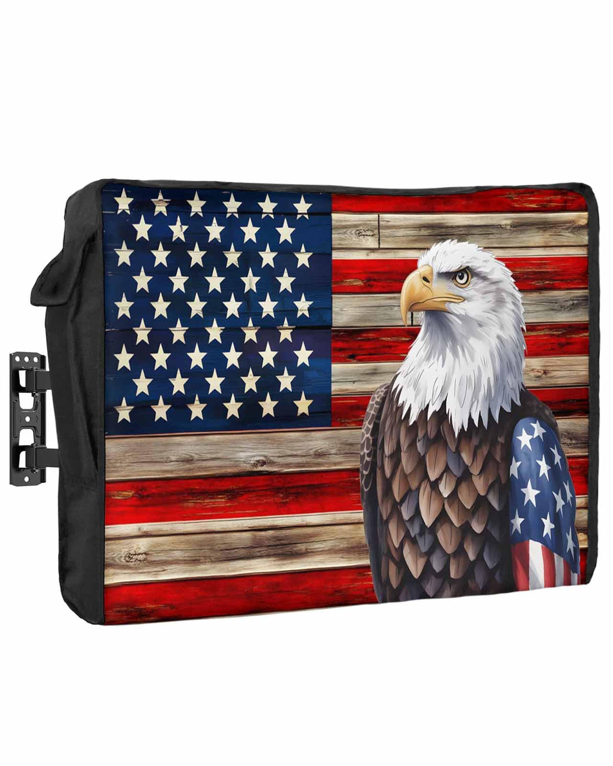DecorLovee front view showing vintage American flag pattern and full-screen protection