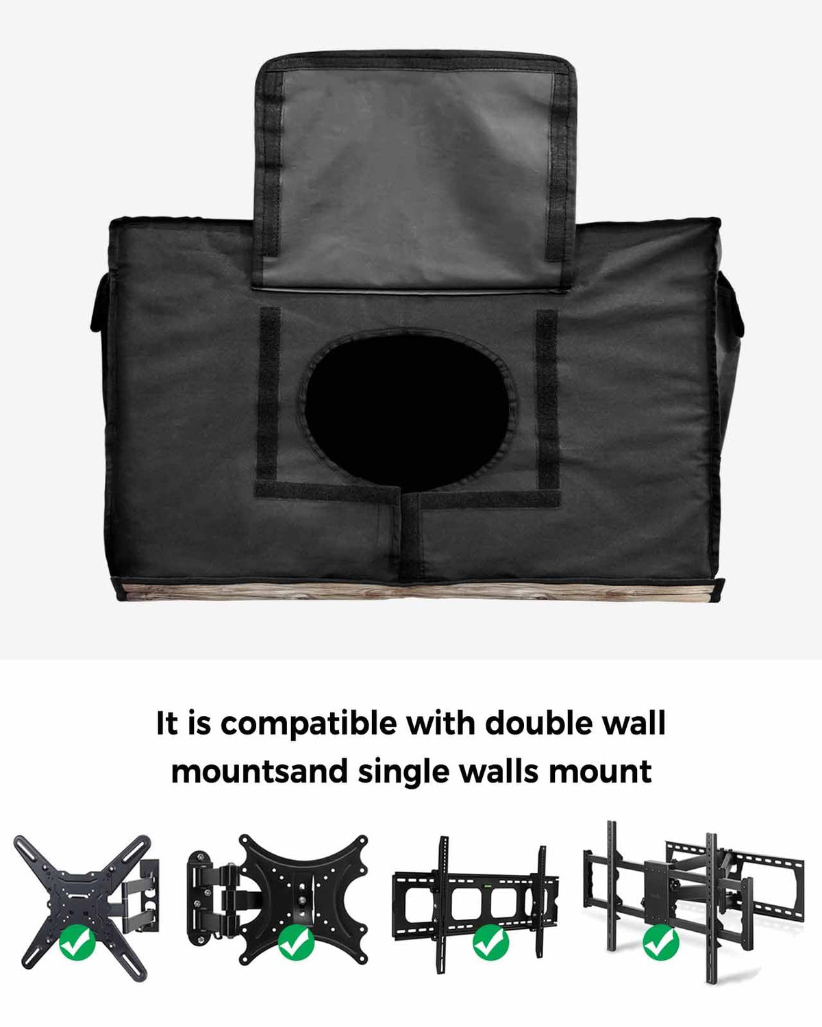 DecorLovee cover on mounted outdoor TV with cable access benefit