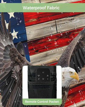 DecorLovee outdoor TV cover remote pocket detail keeps remotes handy