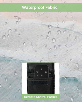 DecorLovee detailed rear remote pocket open with remotes showing easy access