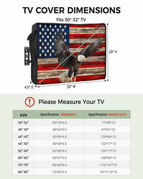 DecorLovee retro flag outdoor TV cover side view guarding against dust