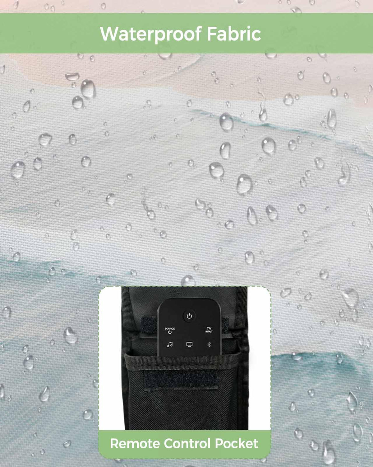 DecorLovee side pocket and double stitching closeup ensures durable protection
