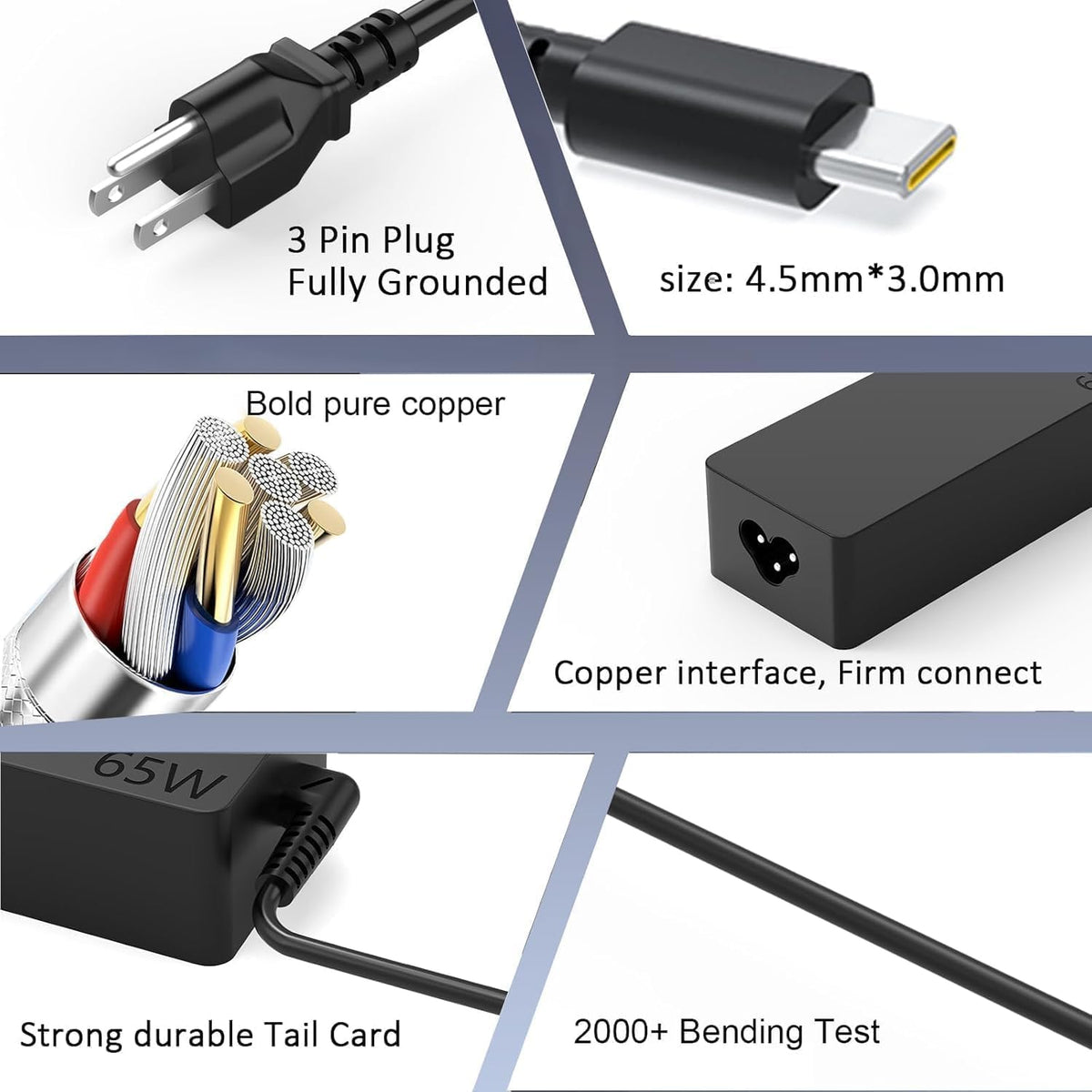 DECSZDY T490/T580s charger, USB-C compatibility for Lenovo laptops